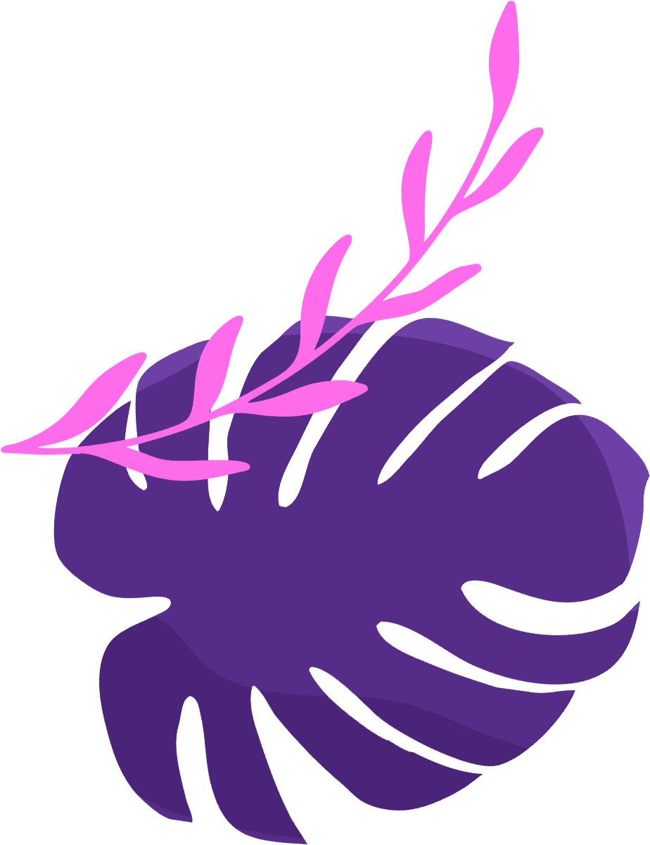 Folha de palmeira roxa - decoração